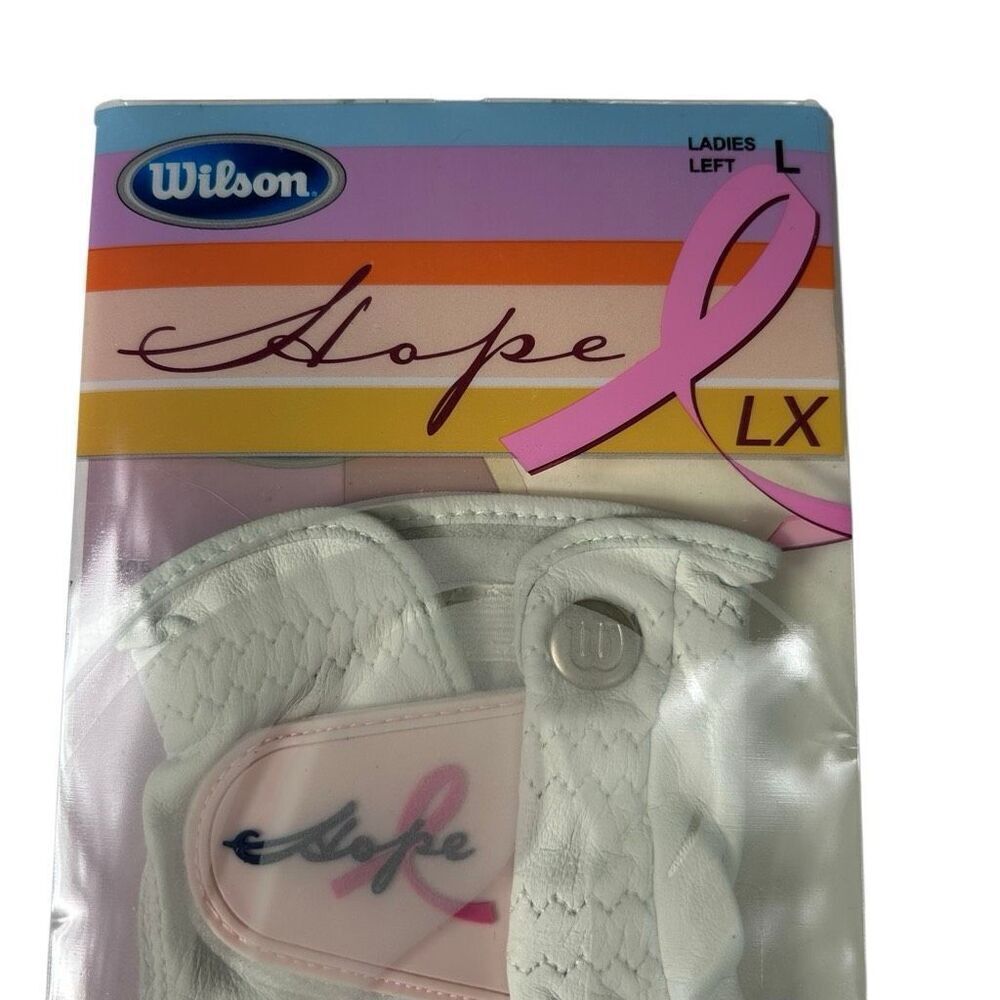Wilson Ladies Left Large Leather Golf Glove Hope Breast Cancer Awareness